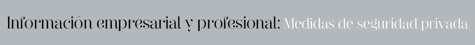 Información empresarial y profesional: Medidas de seguridad privada